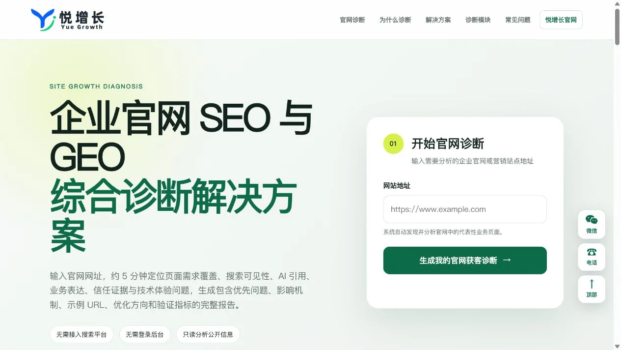企业官网SEO与GEO综合诊断