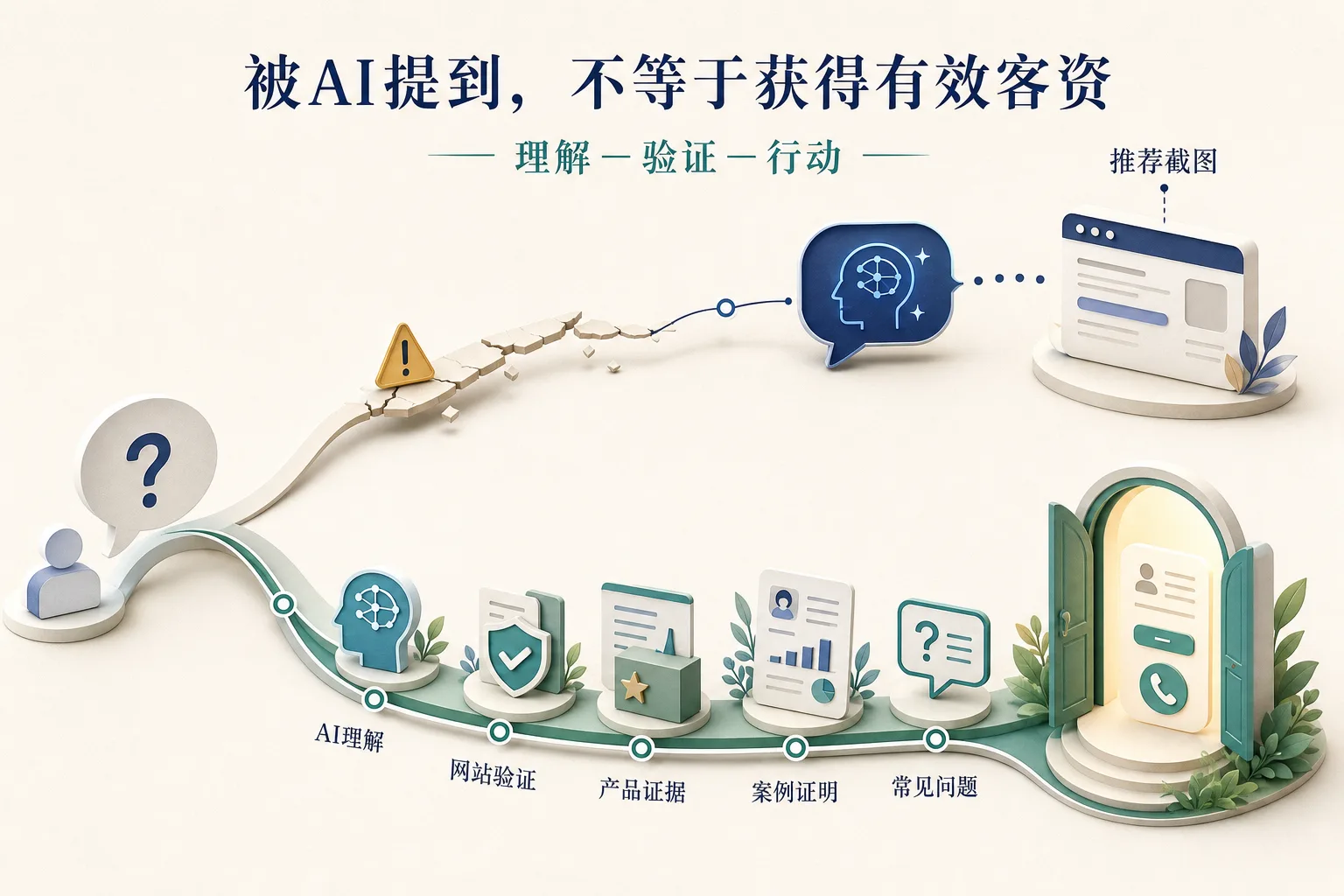 AI提及品牌到官网验证和有效客资之间的完整路径