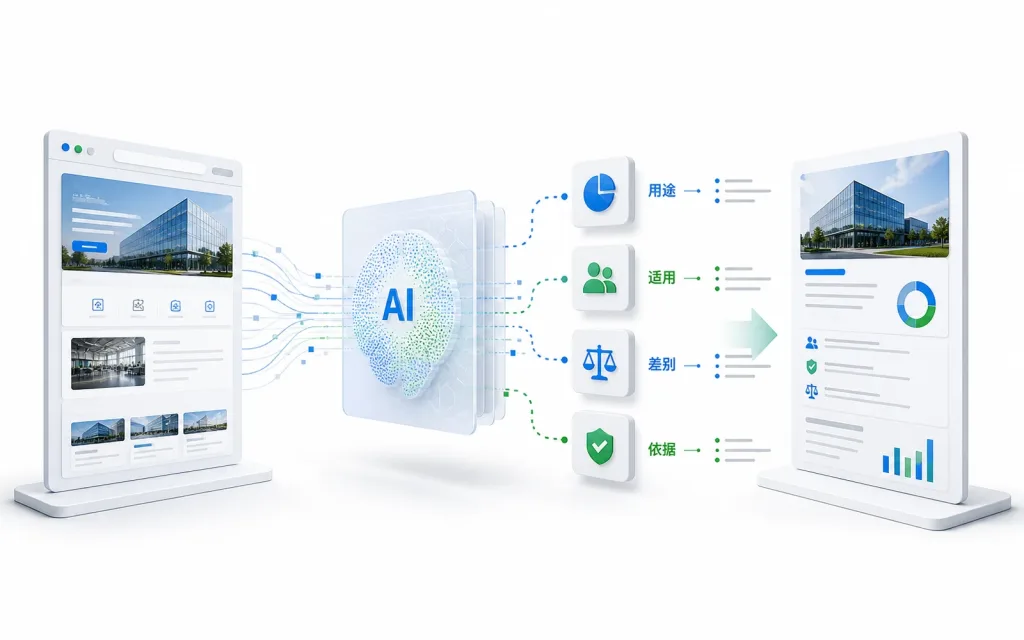 AI从官网提取企业判断信息 AI从企业官网提取产品用途、适用情况、差别和依据