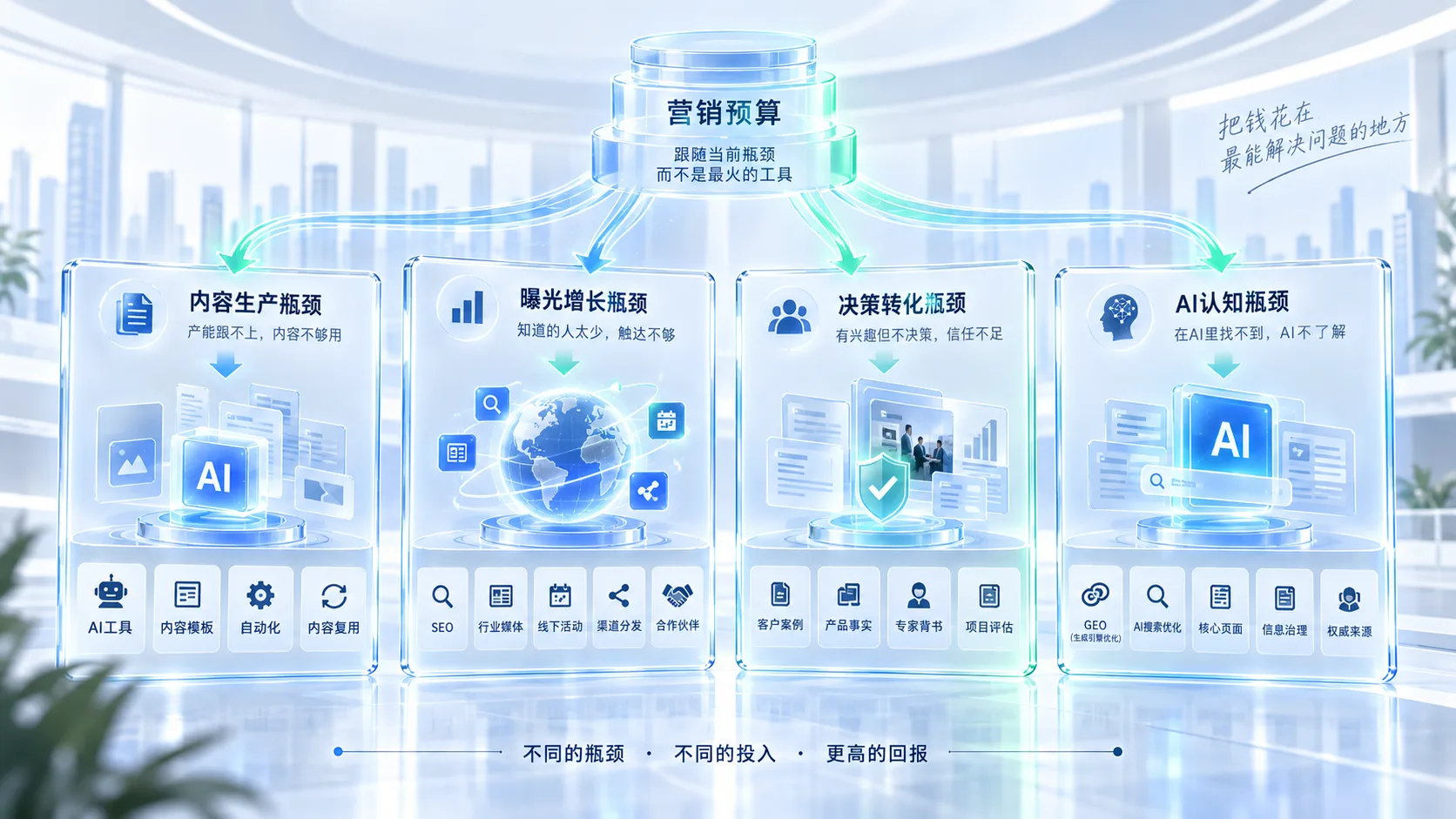 不同ToB营销瓶颈需要不同预算投入