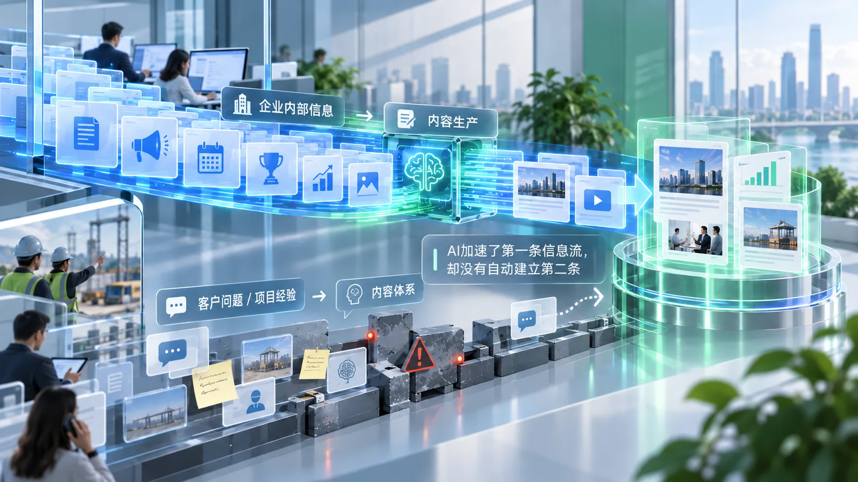 AI加速企业内部信息流但没有自动建立客户问题回流