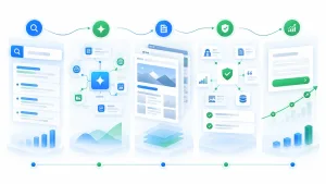 企业增长结果分层观察AI可见和业务沟通的示意图
